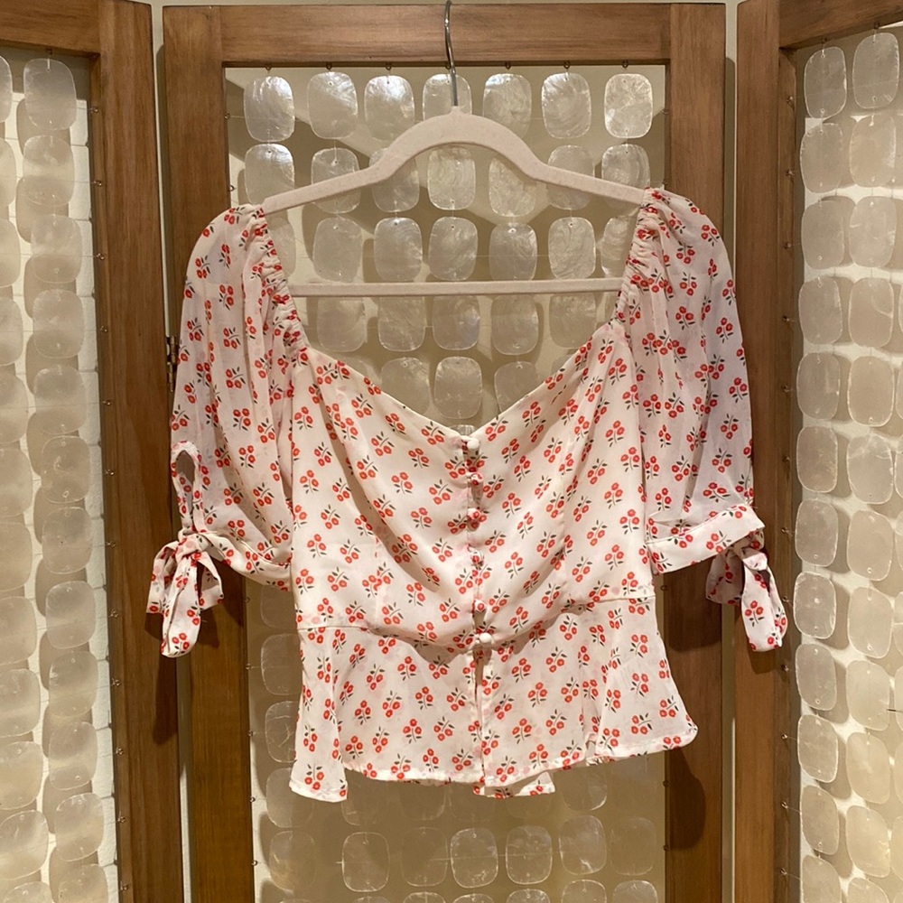 Floral tie shirt